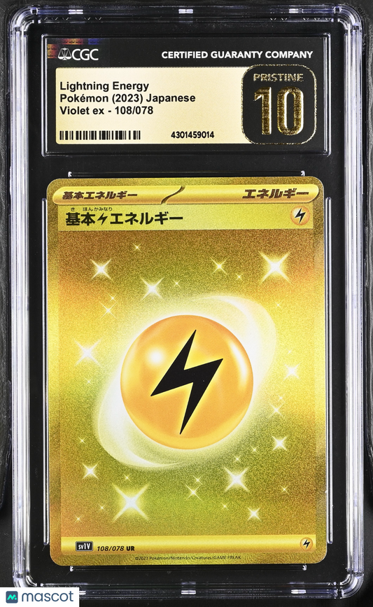 2023 Pokémon Violet ex Lightning Energy #108/078 CGC 10 Pristine