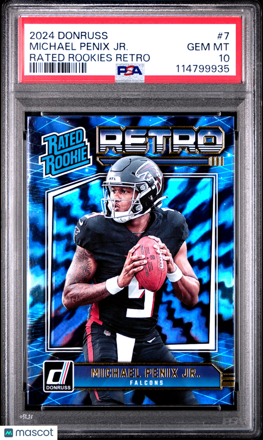 2024 Panini Donruss Rated Rookies Retro Michael Penix JR. #7 PSA 10