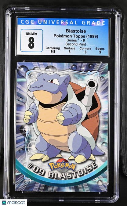 1999 Topps Series 1 Blastoise Second Print #9 CGC 8