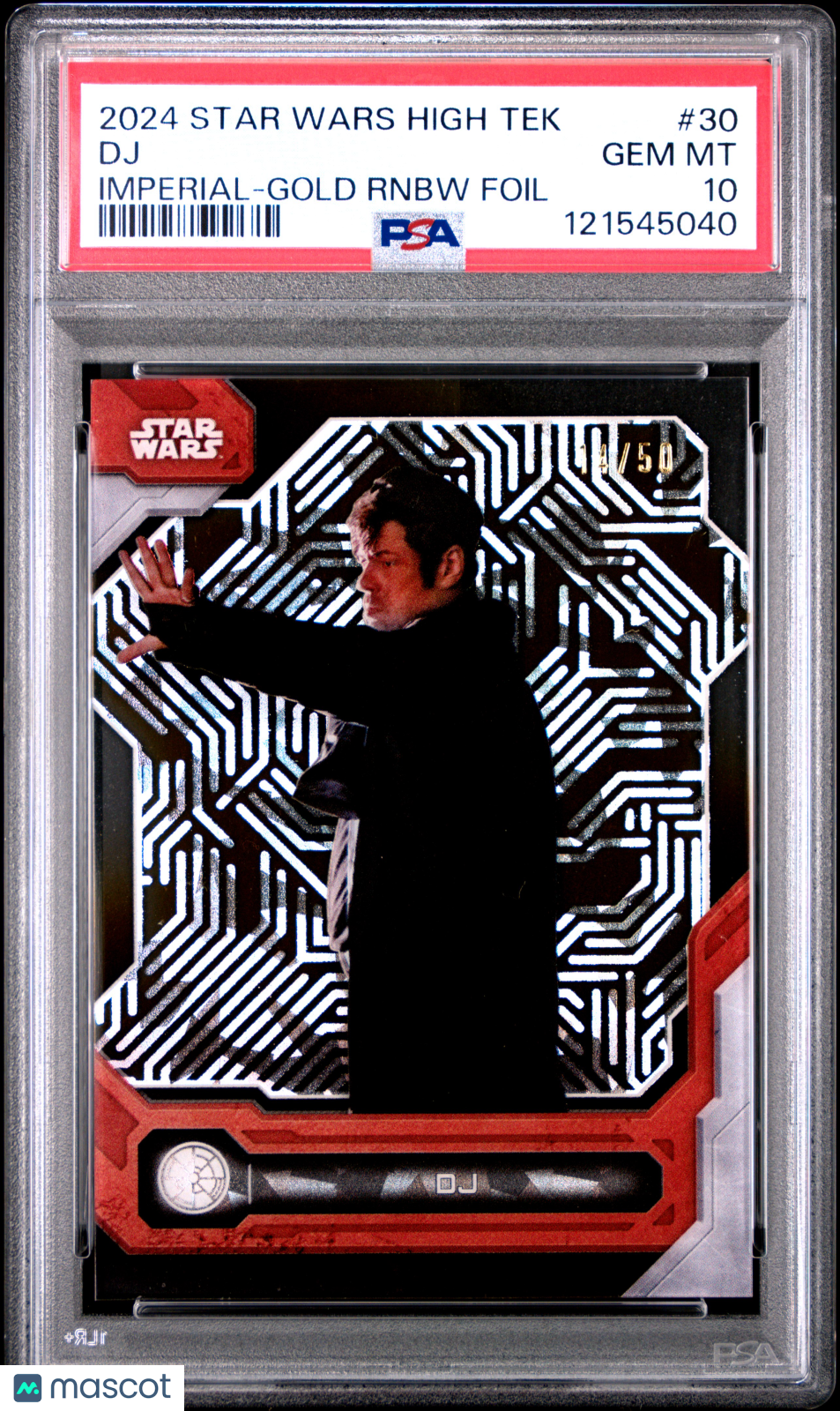 2024 Topps Star Wars High Tek DJ Imperial Gold Rainbow Foil /50 #30 PSA 10