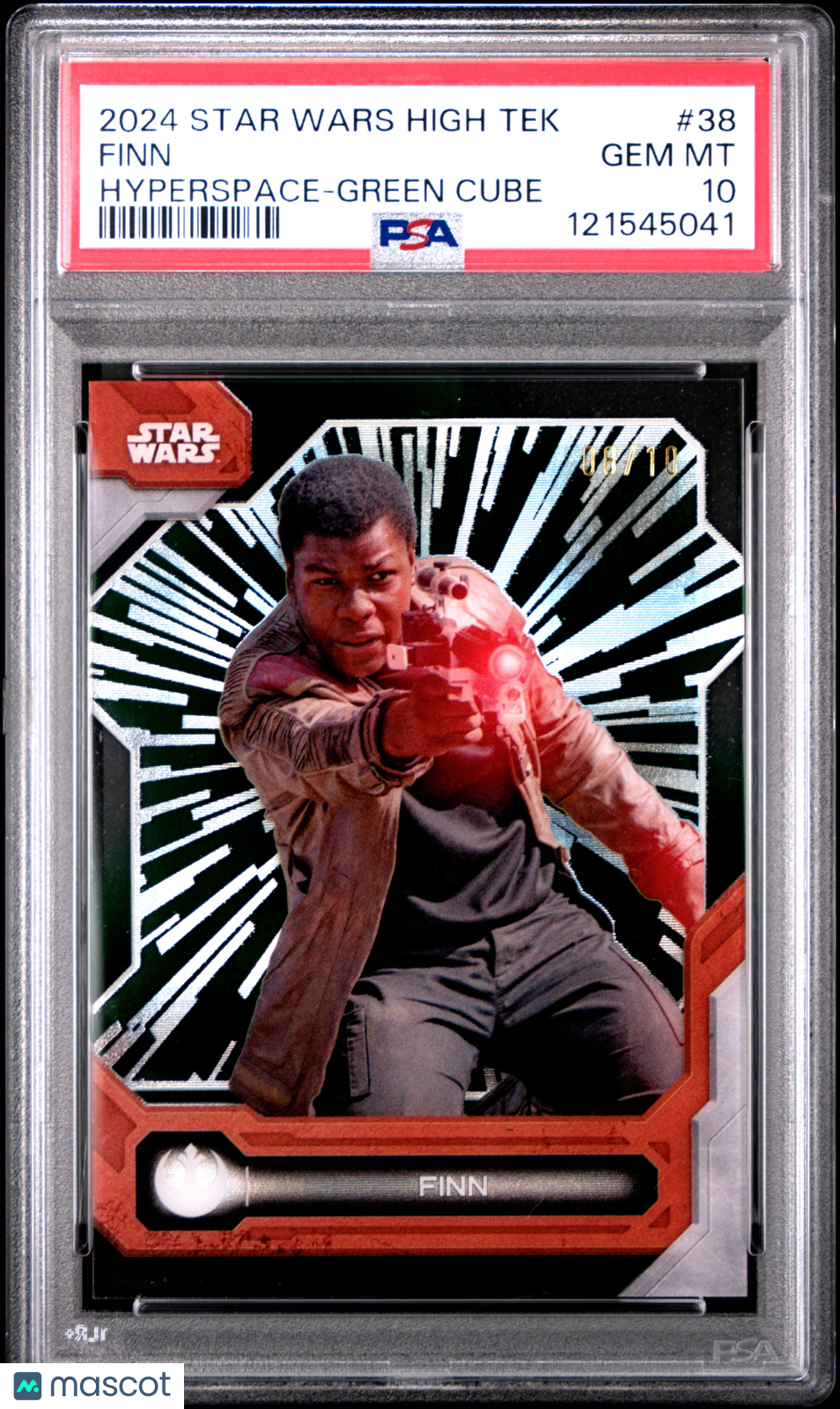2024 Topps Star Wars High Tek Finn Hyperspace Green Cube /10 #38 PSA 10