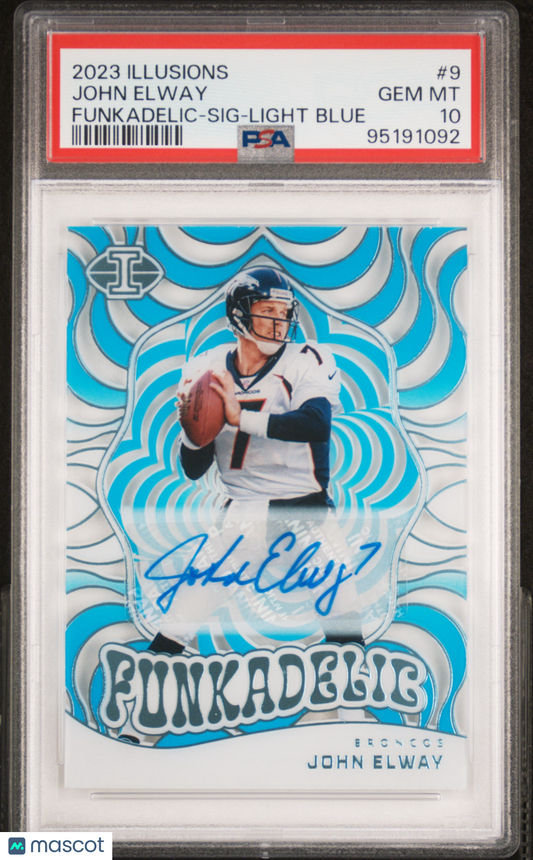 2023 Panini Illusions Funkadelic John Elway Auto Light Blue #9 PSA 10 /35