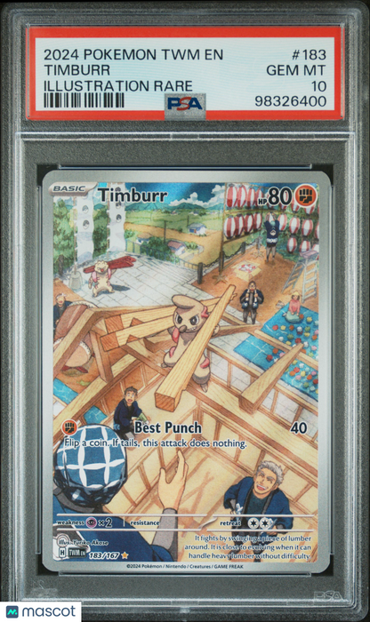2024 Pokemon Twilight Masquerade Timburr #183 PSA 10