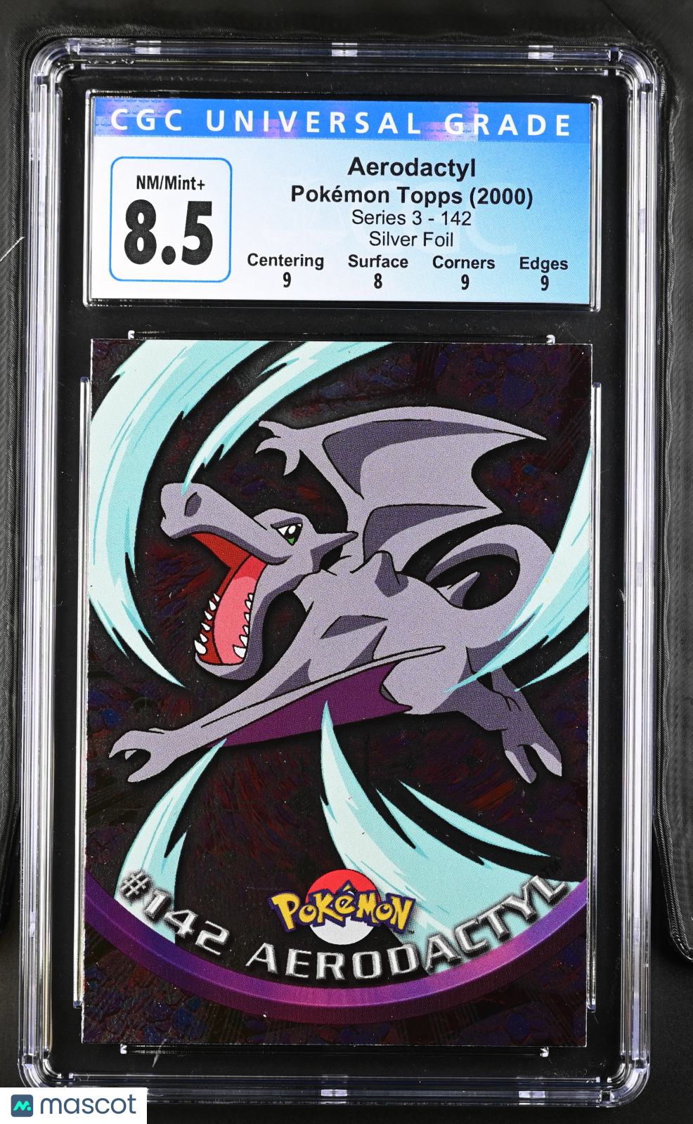 2000 Topps Series 3 Pokemon Aerodactyl Silver Foil #142 CGC 8.5