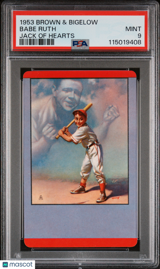 1953 Brown & Bigelow Ruth Babe Ruth Jack Of Hearts PSA 9