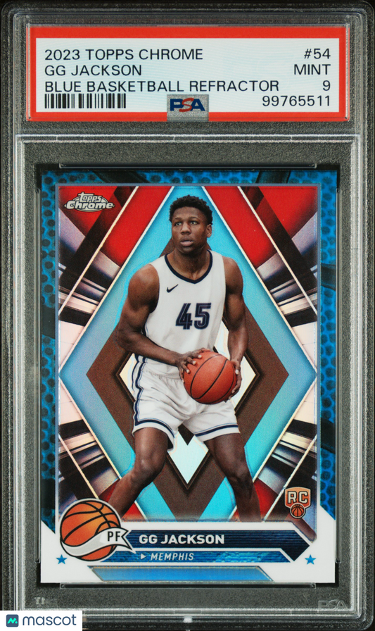 2023 Topps Chrome GG Jackson Blue Basketball Refractor #54 PSA 9