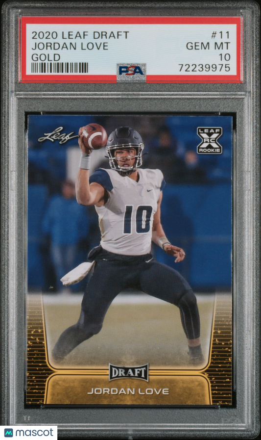 2020 Leaf Draft Jordan Love Gold #11 PSA 10