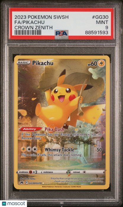 2023 Pokemon Crown Zenith Pikachu Galarian Gallery #GG30 PSA 9