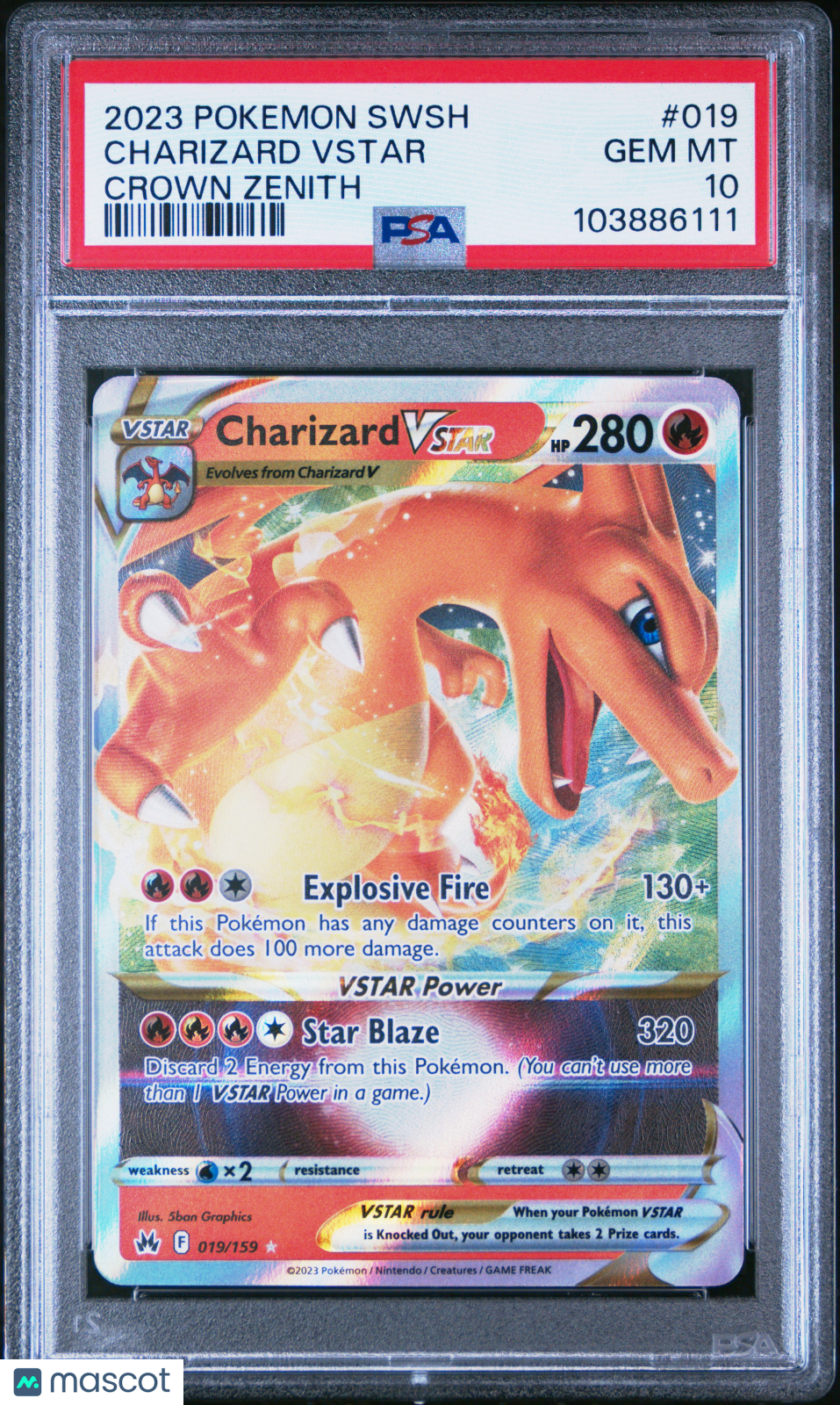 2023 Pokemon Crown Zenith Charizard Vstar #019 PSA 10