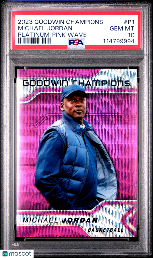 2023 Upper Deck Goodwin Champions Platinum Michael Jordan Pink Wave #P1 PSA 10