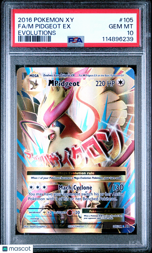 2016 Pokemon Xy Evolutions M Pidgeot EX #105 PSA 10