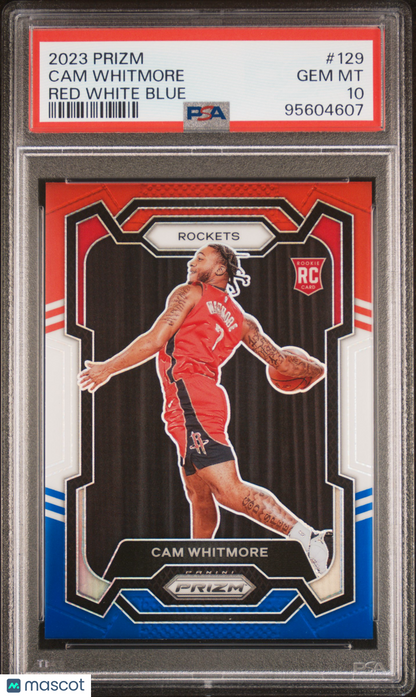 2023 Panini Prizm Cam Whitmore Red White Blue #129 PSA 10