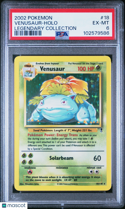 2002 Pokemon Legendary Collection Venusaur Holo #18 PSA 6