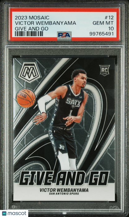 2023 Panini Mosaic Give And Go Victor Wembanyama #12 PSA 10