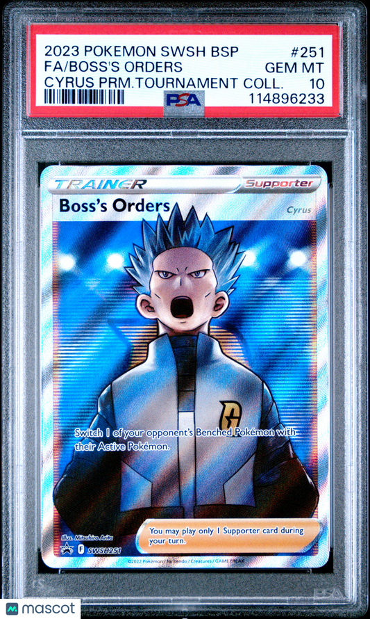 2023 Pokemon Black Star Promo Boss's Orders #SWSH251 PSA 10