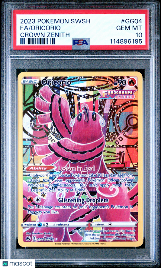 2023 Pokemon Sword And Shield Crown Zenith Oricorio #GG04 PSA 10