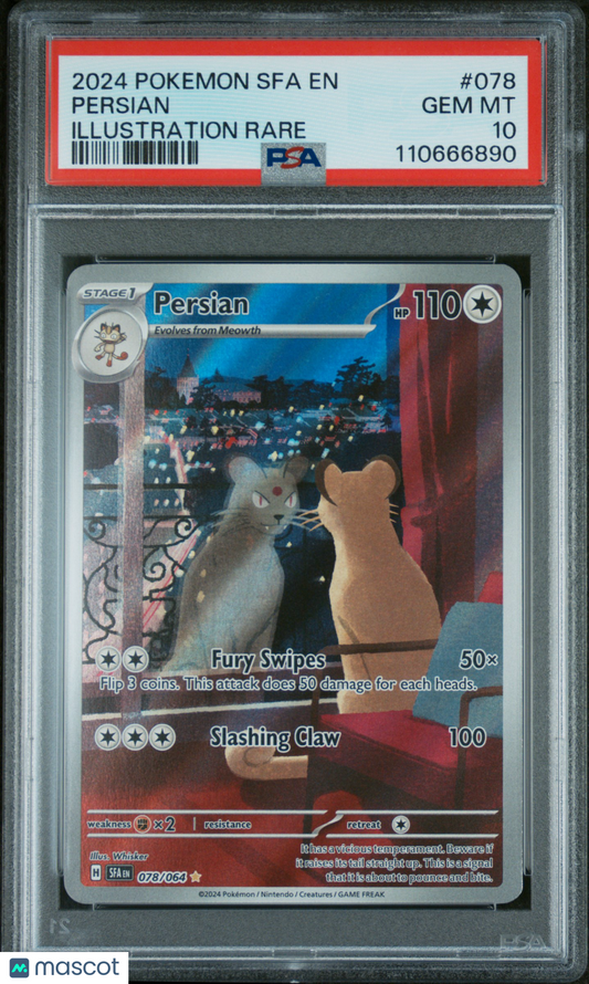 2024 Pokemon Shrouded Fable Persian #078 PSA 10
