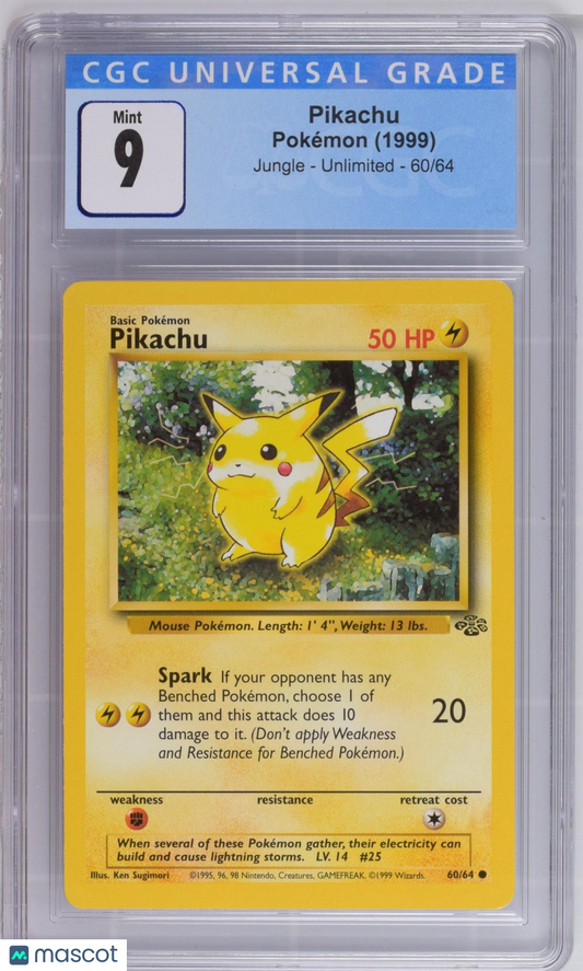 1999 Jungle Unlimited Pikachu #60/64 CGC 9