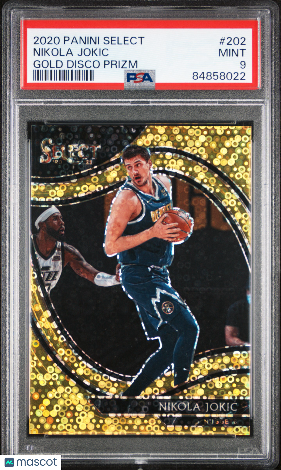 2020 Panini Select Nikola Jokic Gold Disco Prizm /10 #202 PSA 9