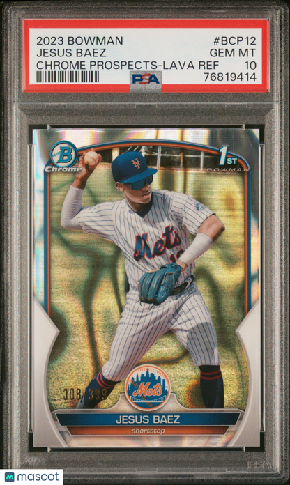 2023 Bowman Chrome Prospects Jesus Baez Lava Refractor /399 #BCP12 PSA 10