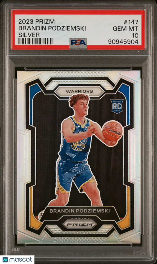 2023 Panini Prizm Brandin Podziemski Silver Prizm #147 PSA 10