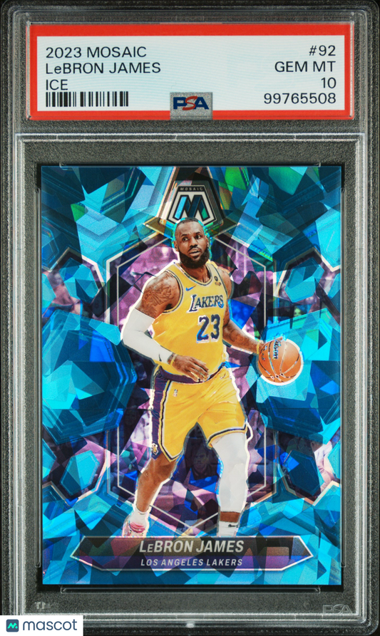 2023 Panini Mosaic LeBron James Ice /125 #92 PSA 10