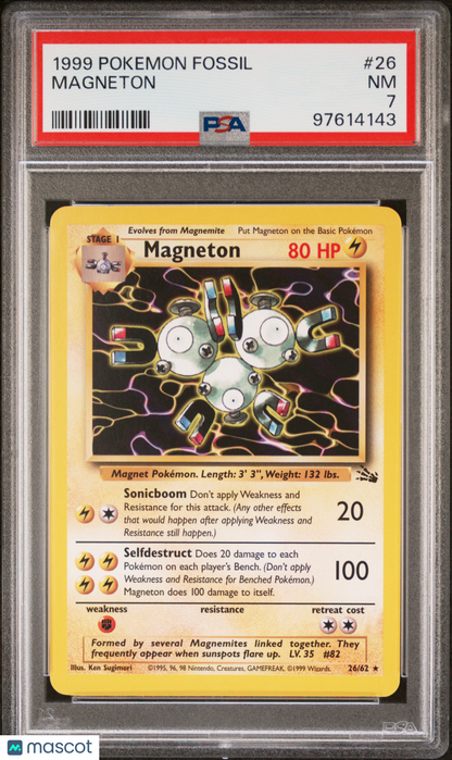 1999 Pokemon Fossil Magneton #26 PSA 7