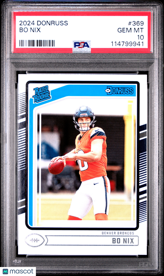 2024 Panini Donruss Bo Nix #369 PSA 10