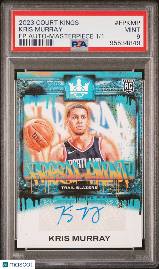 2023 Panini Court Kings Fresh Paint Masterpiece Kris Murray Auto 1/1 FPKMP PSA 9
