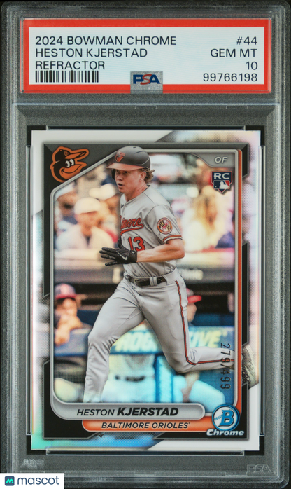 2024 Bowman Chrome Heston Kjerstad Refractor /499 #44 PSA 10