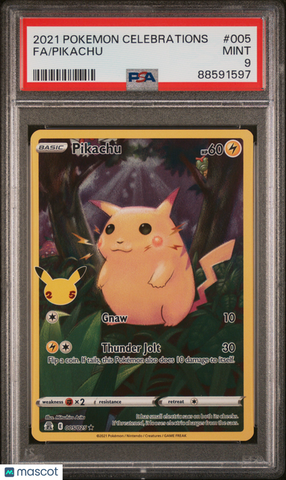 2021 Pokemon Celebrations Pikachu Full Art #005 PSA 9