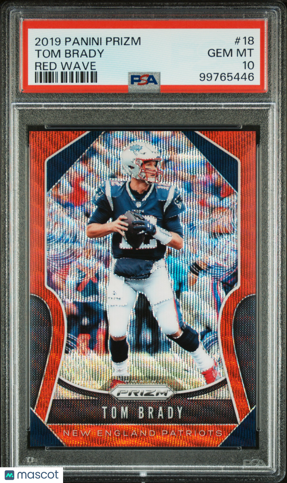 2019 Panini Prizm Tom Brady Red Wave /149 #18 PSA 10