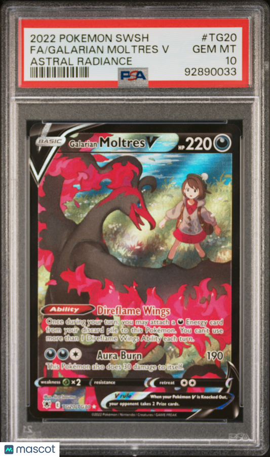 2022 Pokemon Astral Radiance Galarian Moltres V Trainer Gallery #TG20 PSA 10