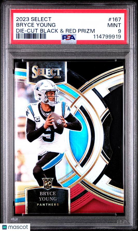 2023 Panini Select Bryce Young Die Cut Black & Red Prizm #167 PSA 9