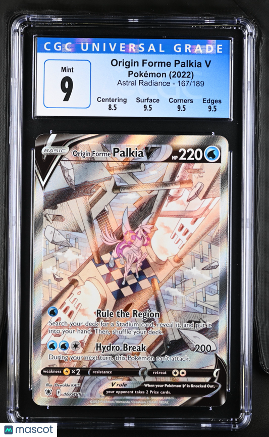 2022 Pokemon Astral Radiance Origin Forme Palkia V #167/189 CGC 9