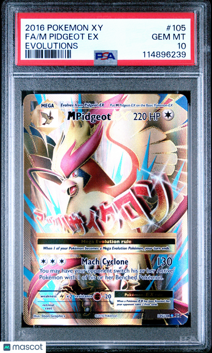 2016 Pokemon Xy Evolutions M Pidgeot EX #105 PSA 10