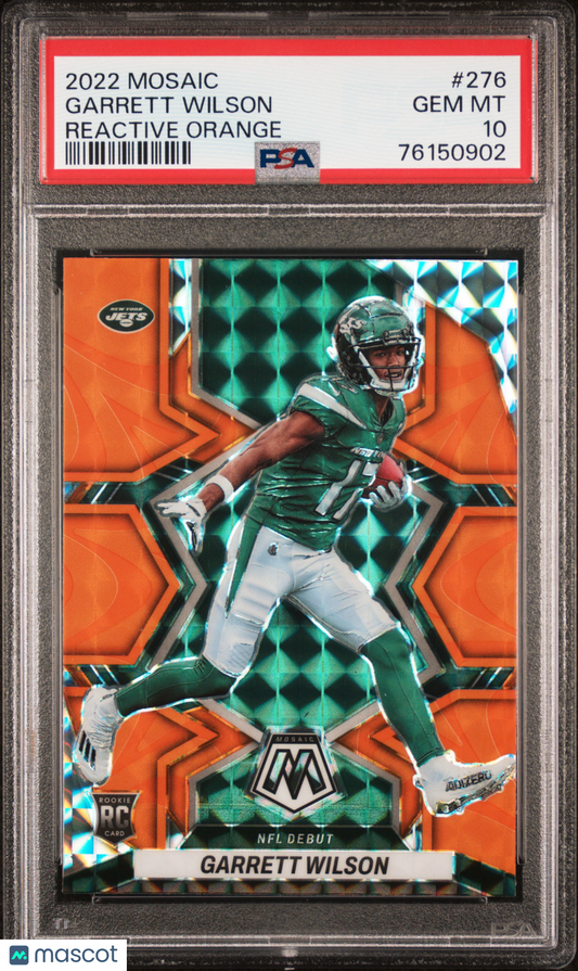 2022 Panini Mosaic Garrett Wilson Reactive Orange #276 PSA 10