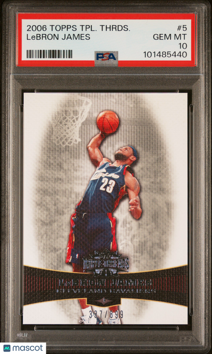 2006 Topps Triple Threads LeBron James /899 #5 PSA 10