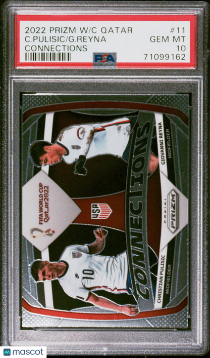 2022 Panini Prizm Giovanni Reyna Christian Pulisic Connections #11 PSA 10