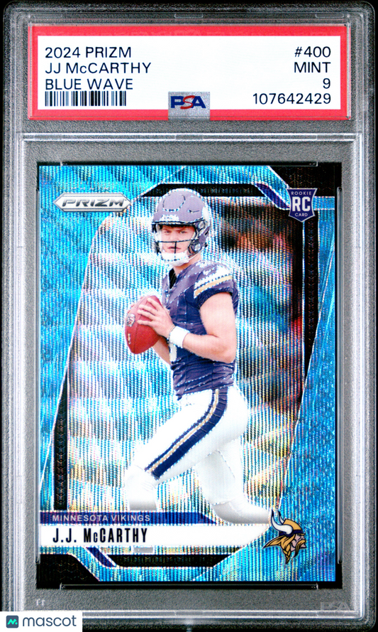 2024 Panini Prizm JJ Mccarthy Blue Wave /230 #400 PSA 9
