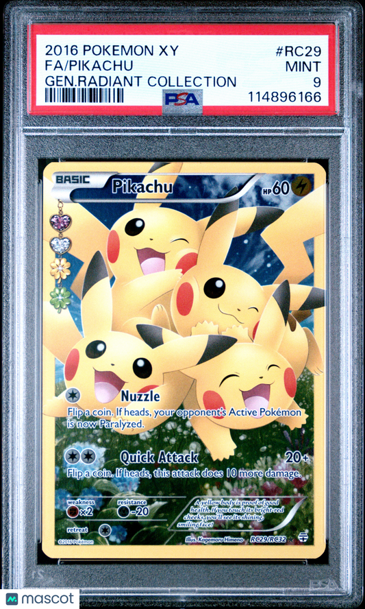2016 Pokemon Xy Generations Radiant Collection Pikachu #RC29 PSA 9