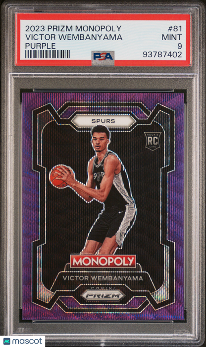 2023 Panini Prizm Monopoly Victor Wembanyama Purple #81 PSA 9