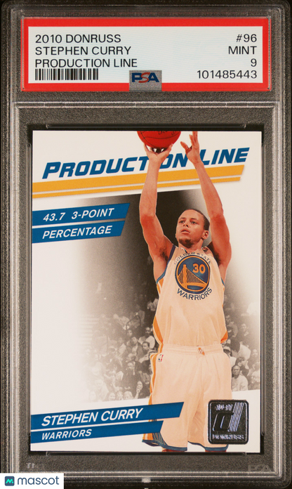 2010 Donruss Production Line Stephen Curry #96 PSA 9