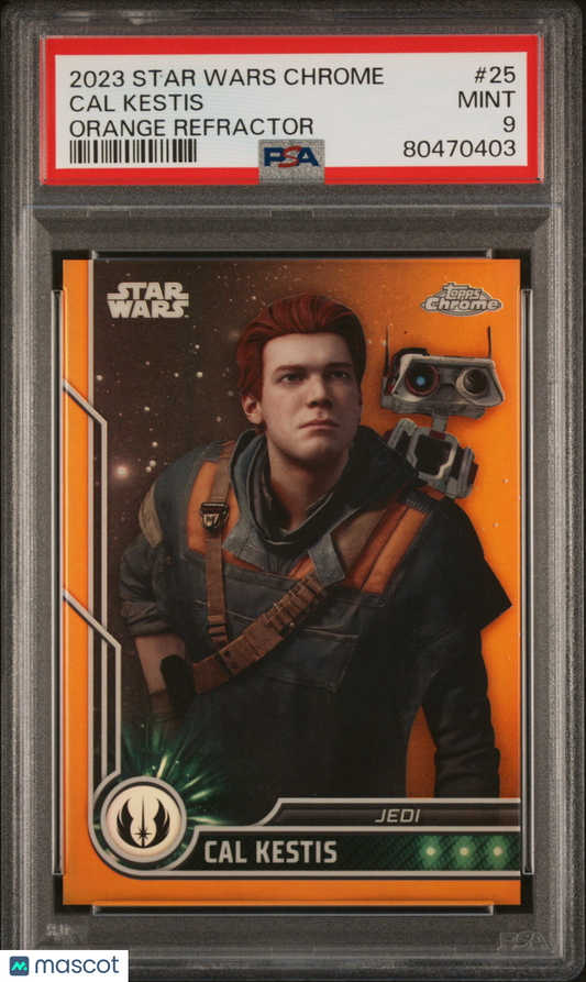 2023 Topps Chrome Star Wars Cal Kestis Orange Refractor #25 PSA 9 /25