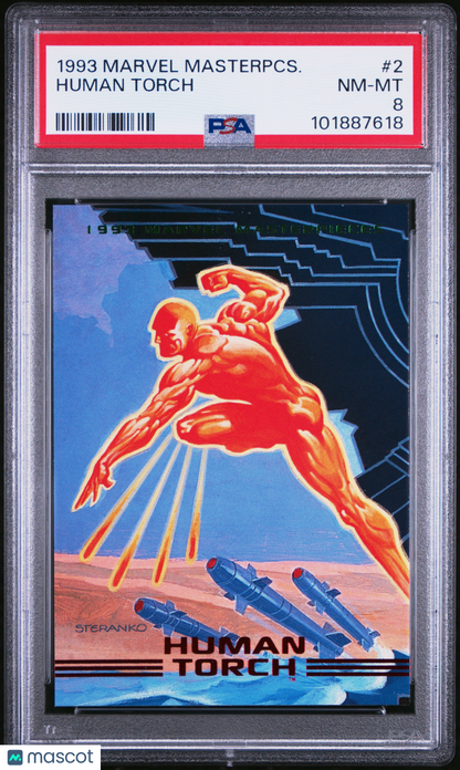 1993 Marvel Masterpieces Human Torch #2 PSA 8