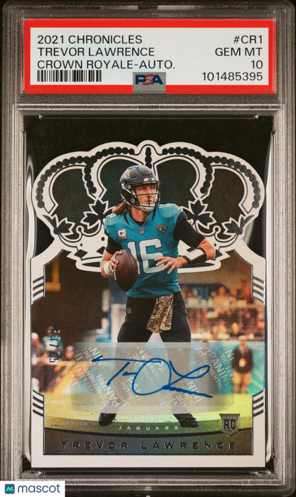 2021 Panini Chronicles Crown Royale Trevor Lawrence Auto /75 #CR1 PSA 10
