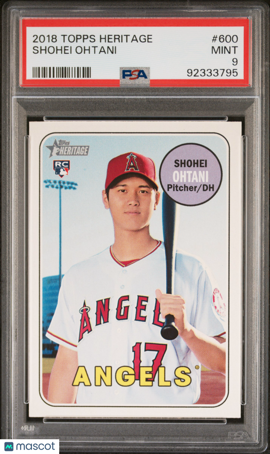 2018 Topps Heritage Shohei Ohtani #600 PSA 9