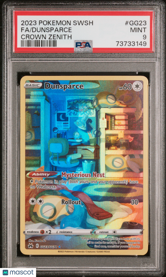 2023 Pokemon Sword And Shield Crown Zenith Dunsparce #GG23 PSA 9