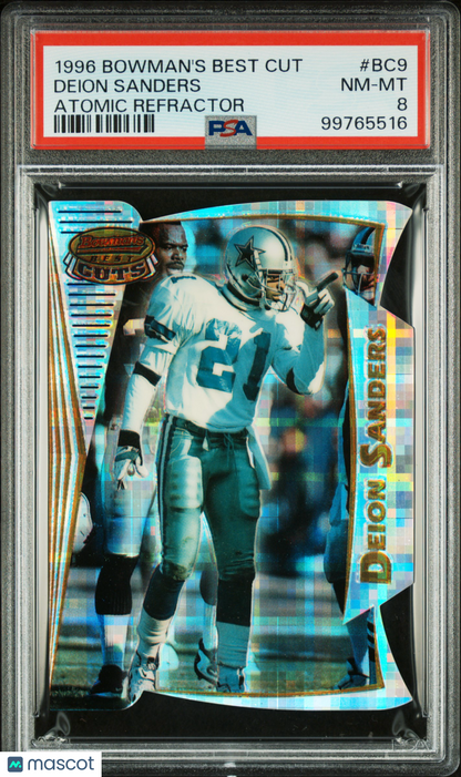 1996 Bowman's Best Best Cut Deion Sanders Atomic Refractor #BC9 PSA 8