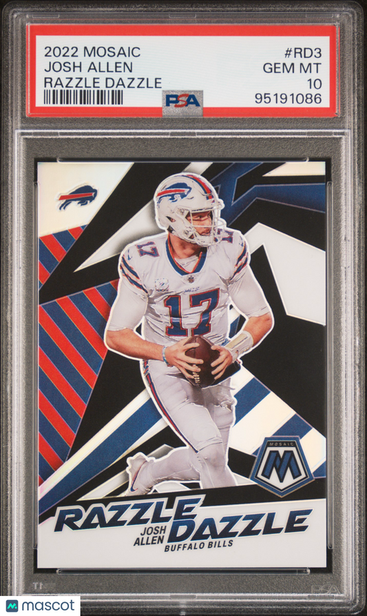 2022 Panini Mosaic Razzle Dazzle Josh Allen Razzle Dazzle #RD3 PSA 10